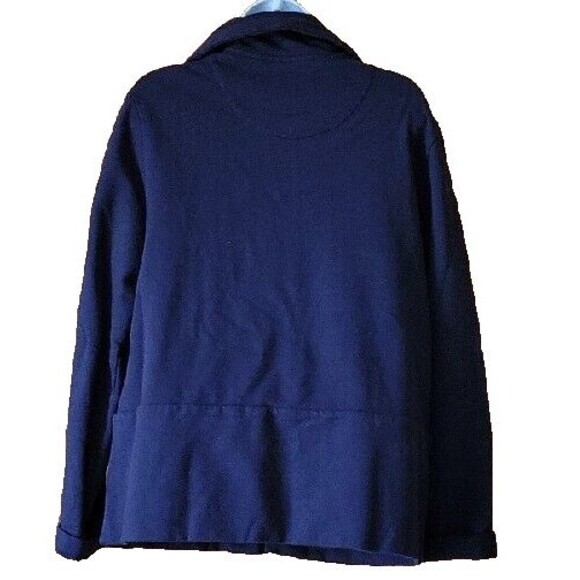 Lands' End Sweatshirt Jacket Navy L Button Front 14-16 Solid Casual Pockets - Picture 5 of 11